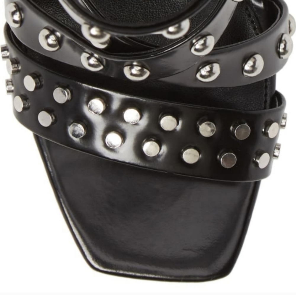 NWT Charles by Charles David Blk Velocity Studded Strappy Stilleto Heels. Sz 8B - Picture 4 of 10